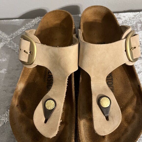 Gizeh Big Buckle Nubuck Leather Sandcastle 36 - Picture 4 of 8